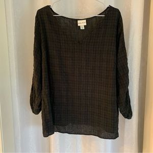 AVA & VIA Linen Style Top Sz: 2X